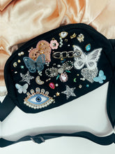 Load image into Gallery viewer, Hand Sewn and Embellished -Butterfly and Evil Eye Belt Bag