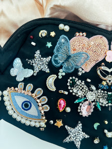 Hand Sewn and Embellished -Butterfly and Evil Eye Belt Bag