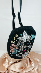 Hand Sewn and Embellished -Butterfly and Evil Eye Belt Bag