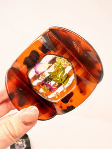 Pressed flower flat hair clips!