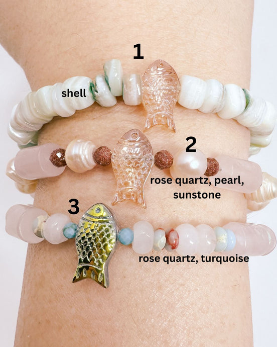 Gemstone fish pull bracelets