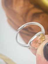 Load image into Gallery viewer, 925 Sterling Silver Adjustable Ring-Coral and White flowers cast inside resin.