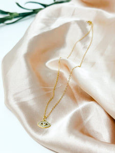 Evil Eye Gem-Gold Filled Necklace.