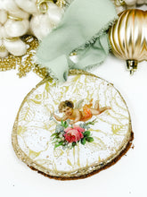 Load image into Gallery viewer, Classic Angel Baby With Rose-Holiday Ornament