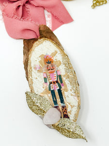 Nutcracker Rose Quartz- Christmas Ornament