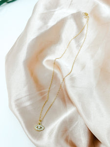 Evil Eye Gem-Gold Filled Necklace.