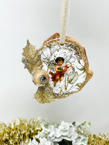 Classic Angel Baby in Red-Holiday Ornament