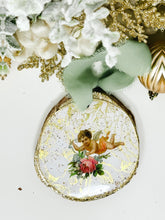 Load image into Gallery viewer, Classic Angel Baby With Rose-Holiday Ornament