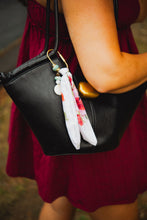 Load image into Gallery viewer, White Floral fabric-Bag Charm