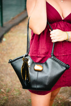 Load image into Gallery viewer, Velvet black and green fabric-Bag Charm