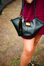 Load image into Gallery viewer, Velvet black and green fabric-Bag Charm