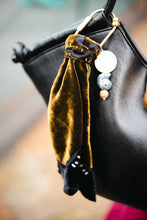 Load image into Gallery viewer, Velvet black and green fabric-Bag Charm