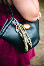 Load image into Gallery viewer, Green and brown paisley fabric-Bag Charm
