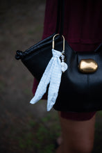 Load image into Gallery viewer, Blue gingham fabric-Bag Charm