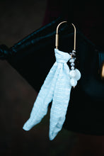 Load image into Gallery viewer, Blue gingham fabric-Bag Charm