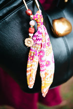 Load image into Gallery viewer, Fun bright paisley fabric-Bag Charm