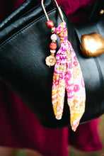 Load image into Gallery viewer, Fun bright paisley fabric-Bag Charm