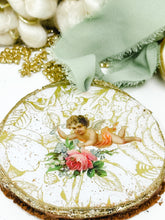 Load image into Gallery viewer, Classic Angel Baby With Rose-Holiday Ornament