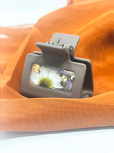 Load image into Gallery viewer, Sm Cool Brown Claw Clip Infused with Real Flowers in Resin.