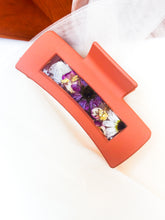 Load image into Gallery viewer, Coral Daisy Claw Clip Infused with Real Flowers in Resin.