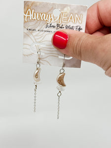 Sterling Silver moon and quartz sterling silver chain mini dangles
