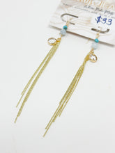 Load image into Gallery viewer, Gold Filled turquoise gemstones and gold chain dangles