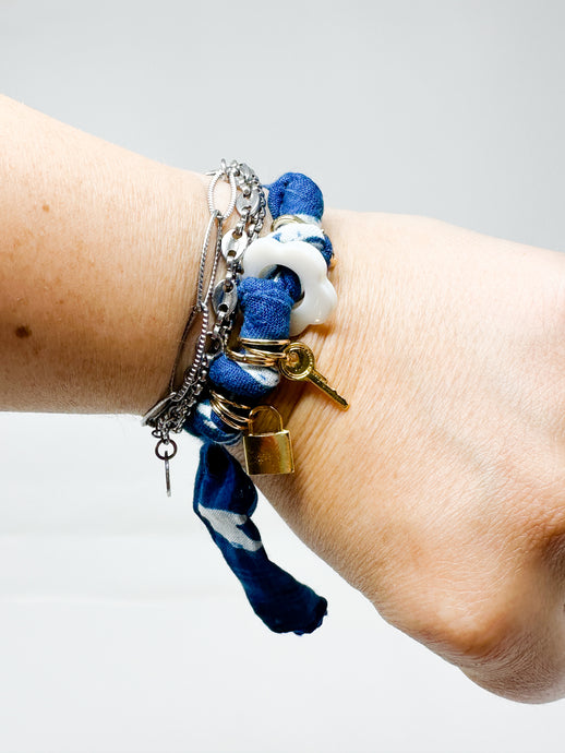 Navy Blue Bandana Bracelet