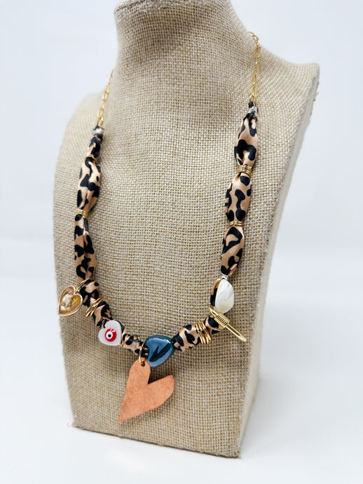 Cheetah Print bandana necklace