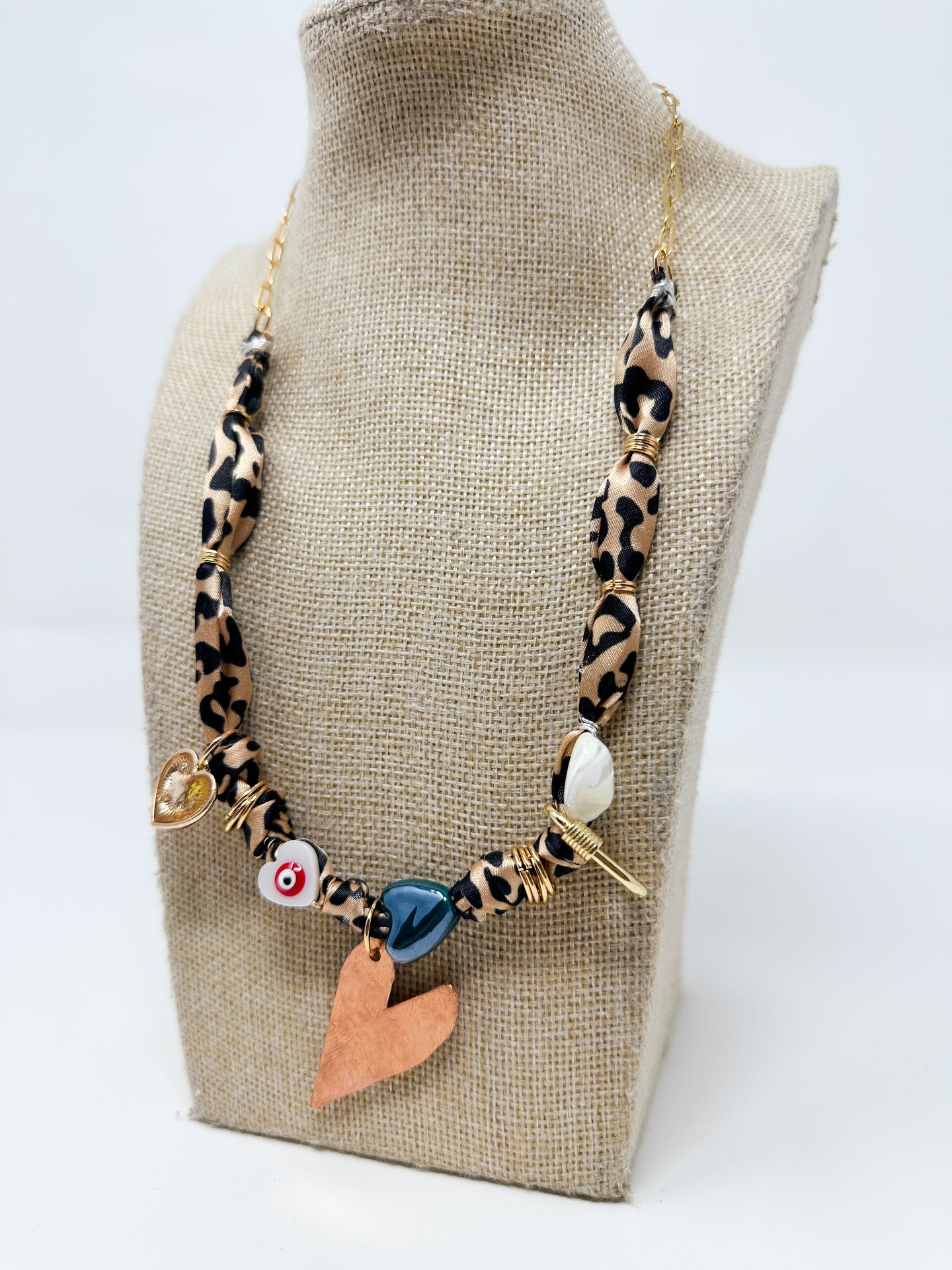 Cheetah Print bandana necklace