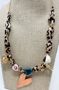 Cheetah Print bandana necklace