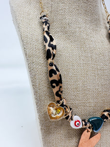 Cheetah Print bandana necklace