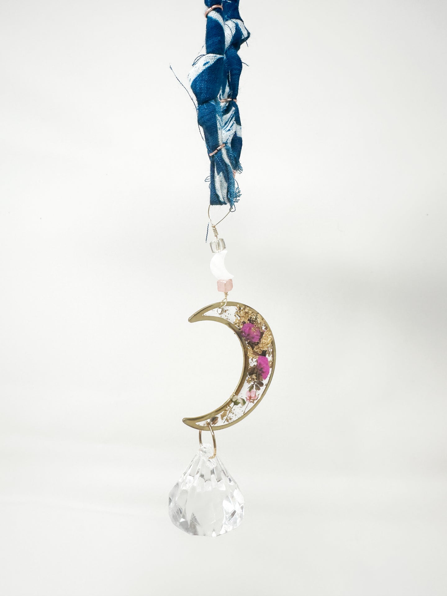 Rearview Mirror Real flower navy Sun Catcher Accessory