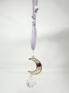 Rearview Mirror Real flower lilac and pearl Sun Catcher Accessory