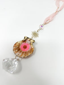 Real flowers and shell Sun Catcher Accessory