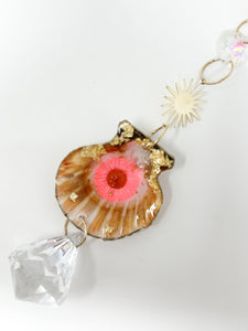 Real flowers and shell Sun Catcher Accessory