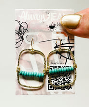 Load image into Gallery viewer, Dyed Howlite gold filled earrings.