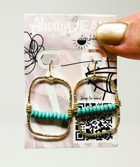 Dyed Howlite gold filled earrings.