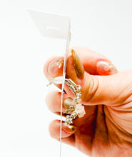 Load image into Gallery viewer, Rose quartz star sterling silver hoops