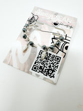 Load image into Gallery viewer, Smokey Quartz and genuine pearl sterling silver hoops.