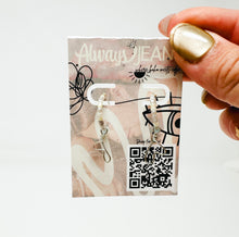 Load image into Gallery viewer, Beaded sterling silver heart hoops.