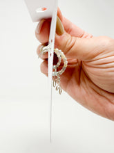 Load image into Gallery viewer, Beaded sterling silver heart hoops.