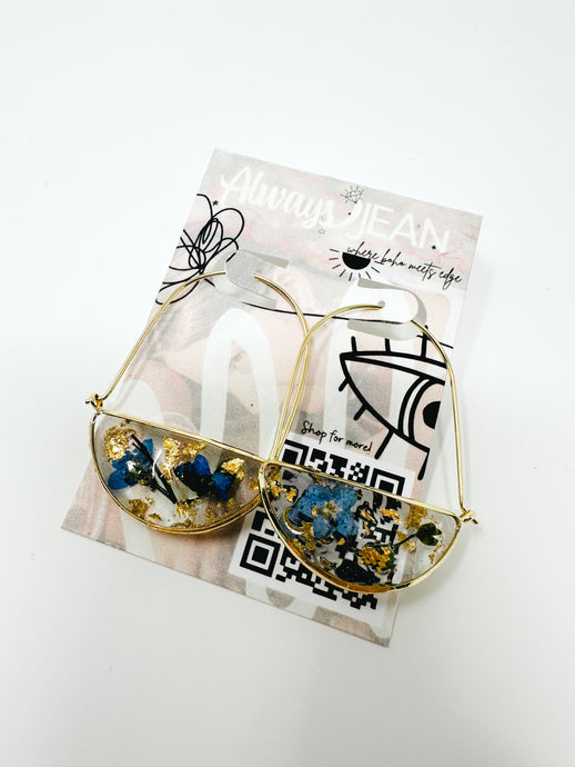 Forget me knot gold hoops