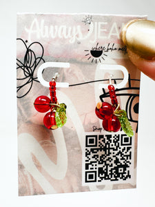 Cherry sterling silver hoops