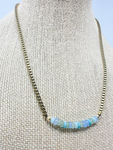 Load image into Gallery viewer, Stainless Steel Aquamarine and Turquoise necklace