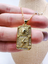 Load image into Gallery viewer, Gold filled necklace with rose quartz stones