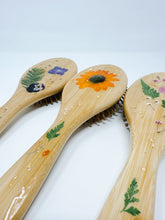 Load image into Gallery viewer, Pressed Flower Woden Hair Brushes