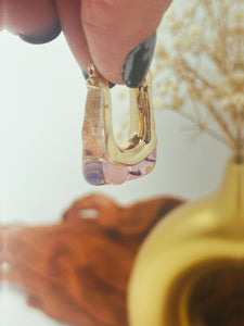Resin hoops with real pressed pink and purple flowers inside