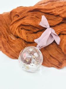 Pressed flower resin ball ornament