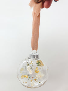 Pressed flower resin ball ornament
