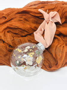 Pressed flower resin ball ornament